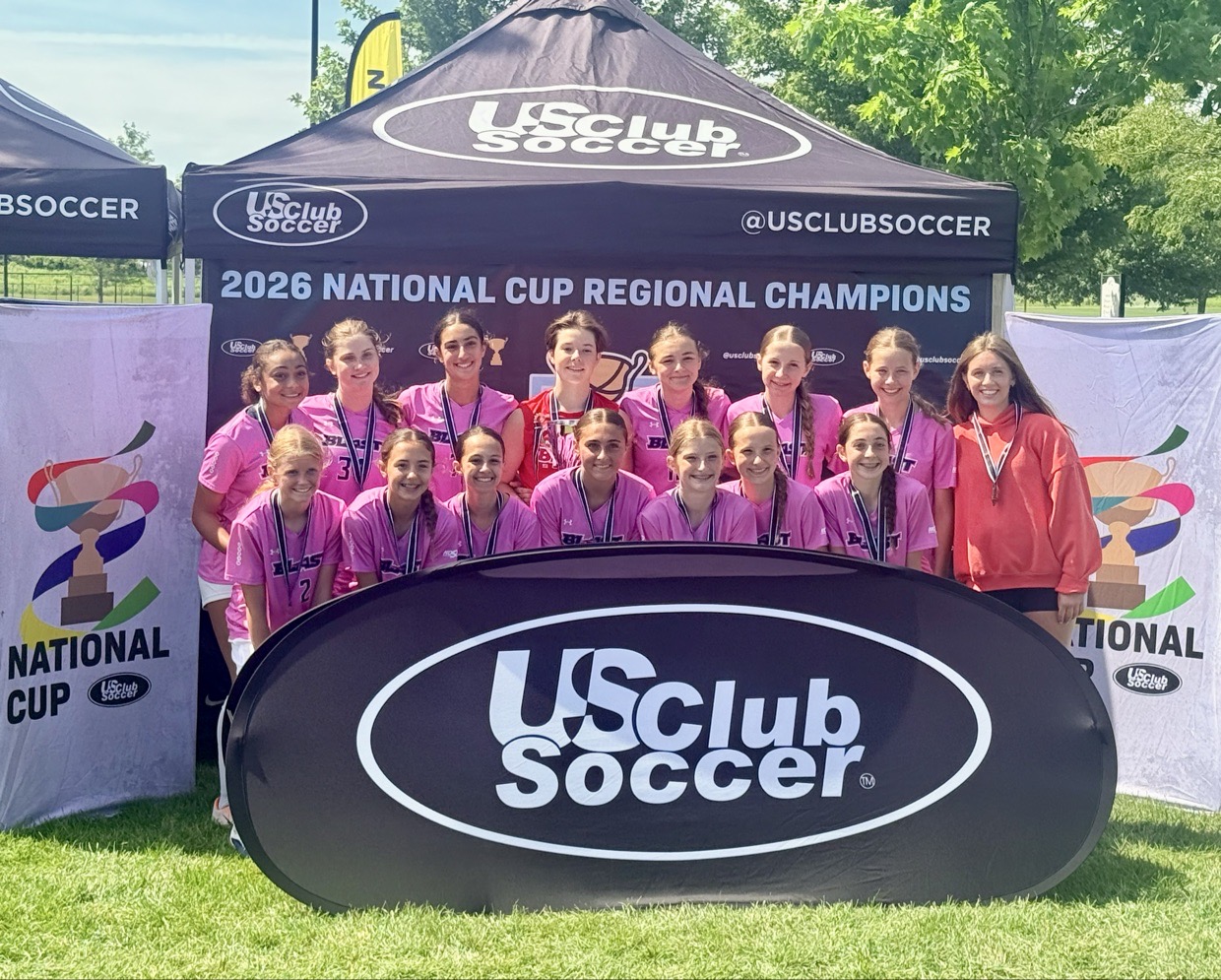 NOSC Blast U14G celebrating a US Club Regionals championship